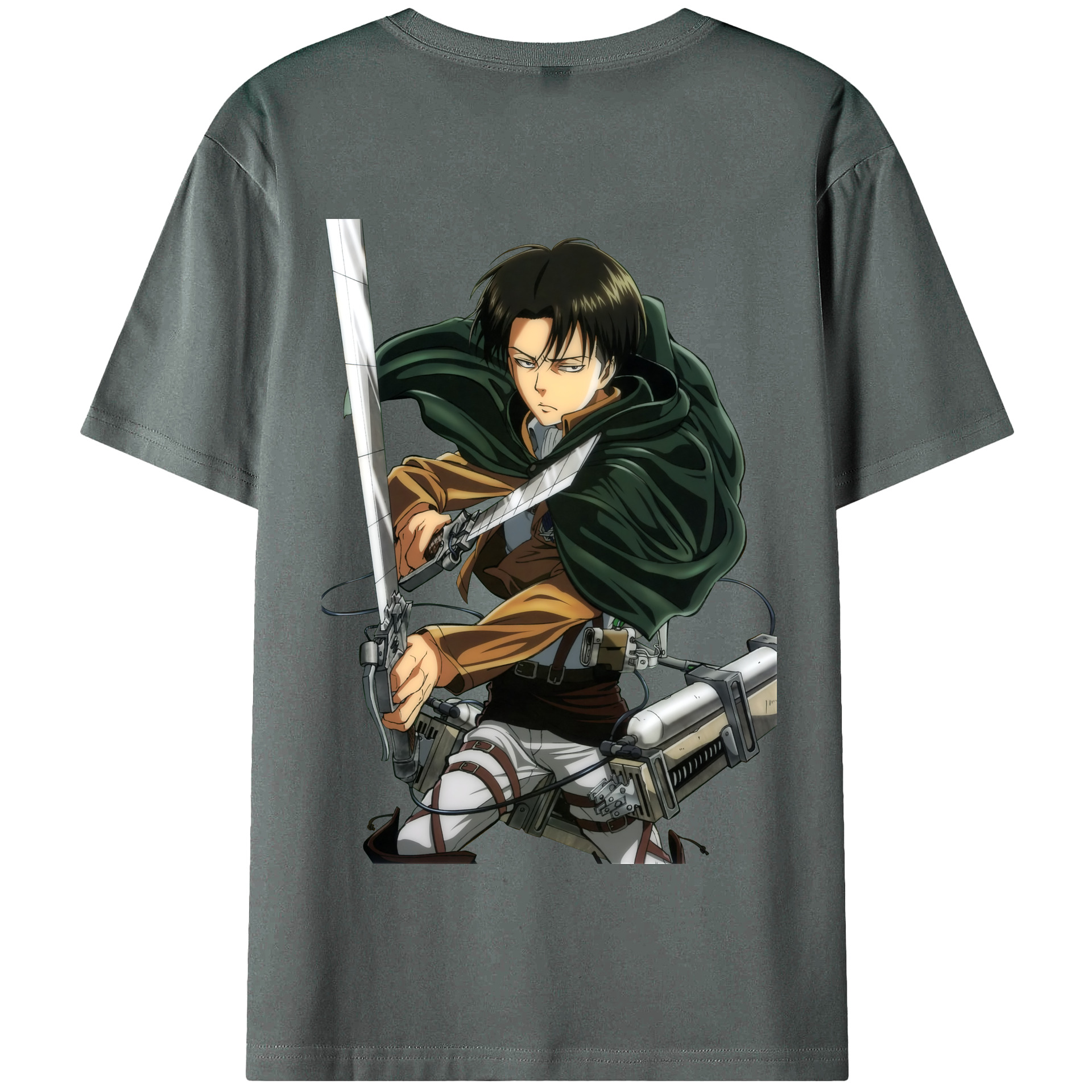 （画像用） 進撃の巨人 リヴァイ·アッカーマン Attack on Titan Levi Ackerman 綿100％半袖Tシャツ（背面プリント）